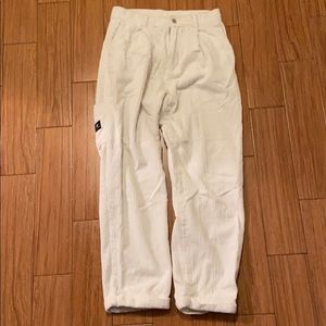 White corduroy pants